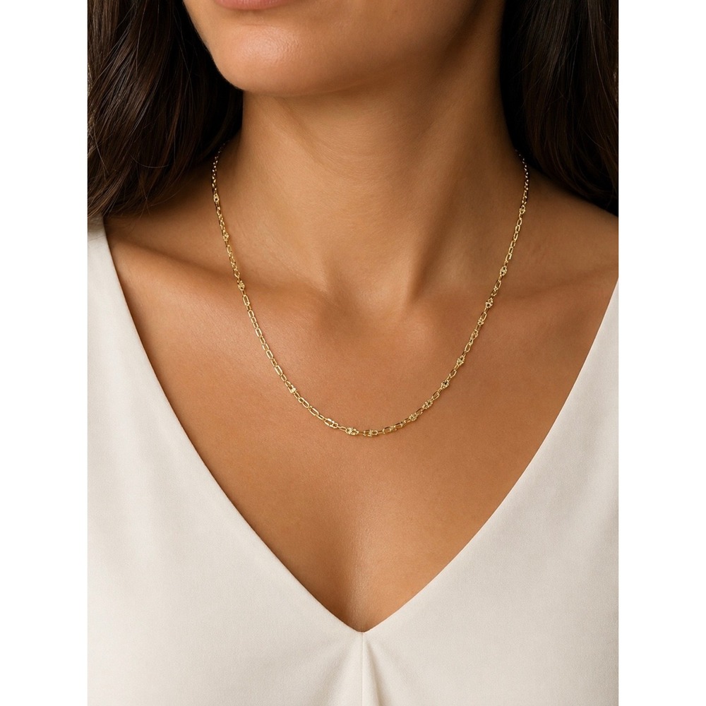 18K Gold Layered/Filled Yellow Gold Chain Necklace Delicate Elegant Everyday